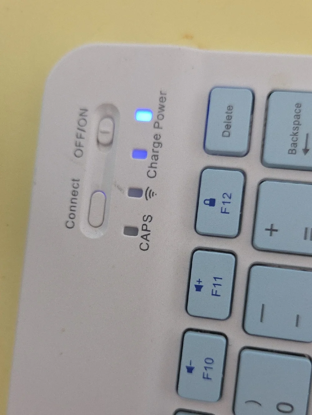 Compact Wireless Bluetooth Keyboard - Light Blue & White